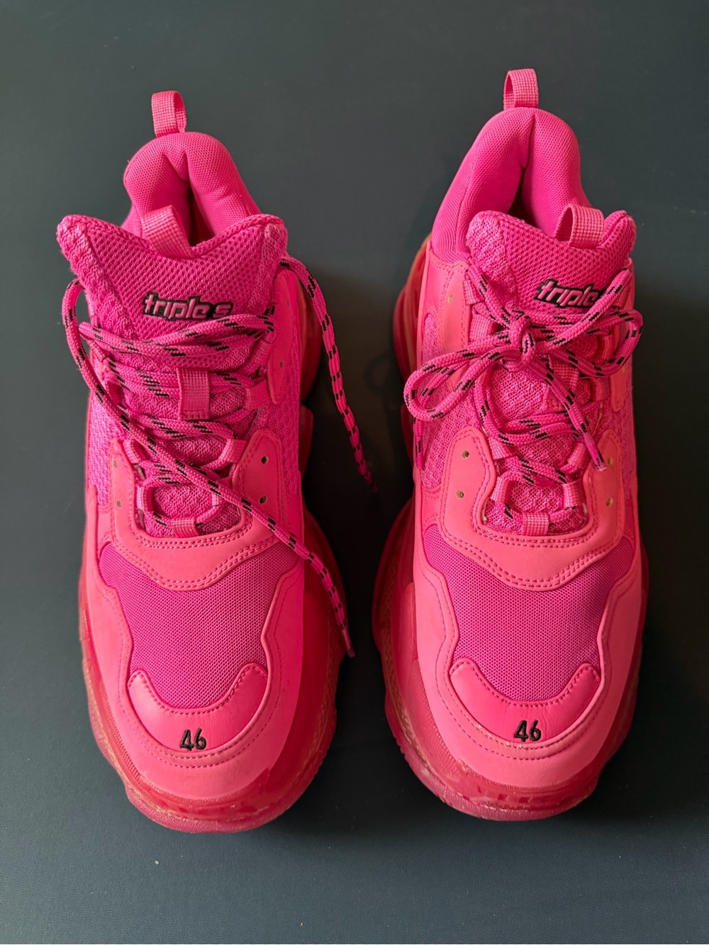 Balenciaga Triple S Men's Hot Pink Layered Sneakers